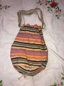 limited time Striped Drawstring Hobo Bag if you go