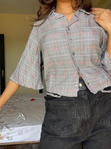 Nuon Checkered Shirt Top
