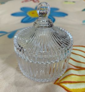 Crystal Glass Bowl With Lid - New