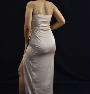 Elegant Maxi Dress with Fringe Detail