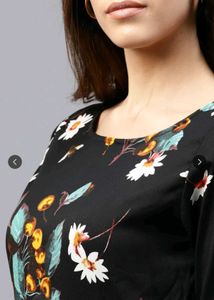 Black Floral Print Maxi Dress