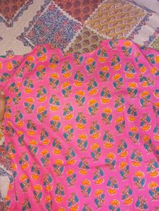 Pink Floral kurti (size - L)