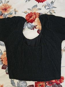 Black Textured Blouse