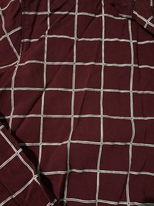 Maroon Checkered Casual Shirt