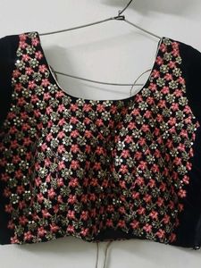 Embroidered Unused Black Blouse