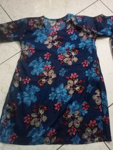 Blue Floral Kurta Set / cord se