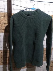 Green Knit Pullover Sweater