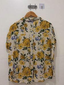 Floral Print Short Sleeve Button-Up Shirt