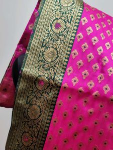 Pink Banarasi Silk Dupatta