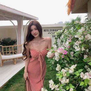 Pink Polka Dot Mesh Midi Dress34 can wear