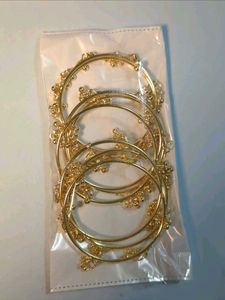 Set of 8 new pinteresty kashmiri Gold  Bangles
