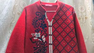 Red Embroidery Kurta