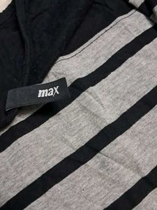 Grey And Black Combination Long Sleev T Shirt