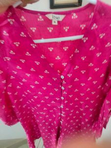 ITSE Vibrant Pink Printed Kurta Set