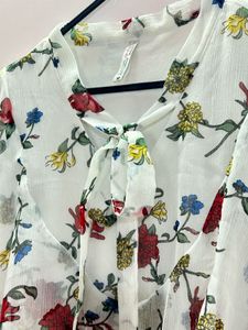 Floral Print Sheer Dress