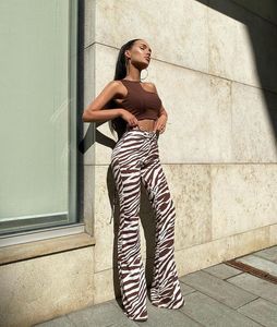 Y2K PULL & BEAR Zebra Print Flare Leg Pants