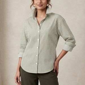 Striped Button-Up Shirt