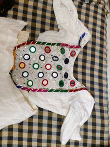 White Lehenga Choli with Dupatta