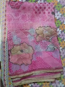Elegant Pink Floral Saree