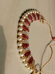 Pink AD Stones Embedded Necklace Set