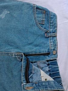 Light Wash Denim Mini Skirt