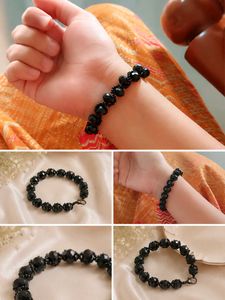 Elegant Black Beaded Bracelet