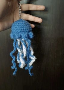 Crocheted Jellyfish Keychain