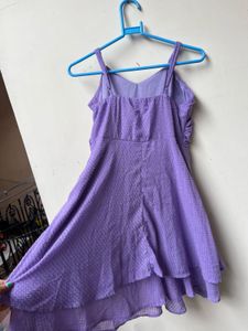 Cute Purple Ruffle one peace side zeeper