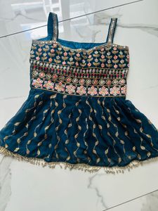 Elegant Teal Kurta Set with Intricate Embroidery