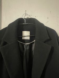 Classic Black Double-Breasted Overcoat