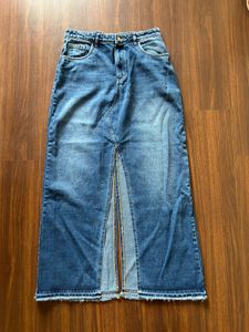 Maxi Denim Skirt with Front and back slit