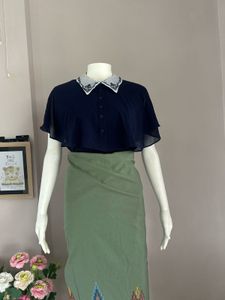 Elegant Navy Blue Layered Top