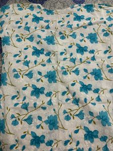 Charming Blue Floral Print  Short Kurti