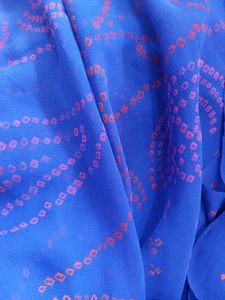 Blue Georgette Bandhini Saree