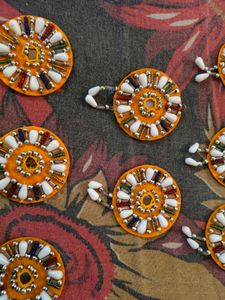 Embellished  orange round Appliques
