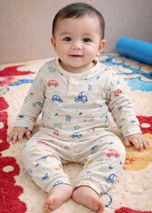 Adorable Baby Pajamas with Car Print