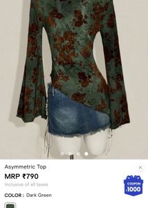 Floral Asymmetric Long Sleeve Top
