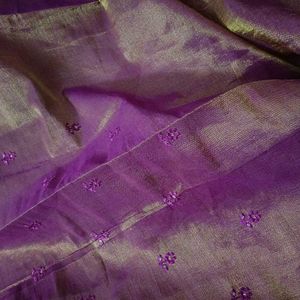 Elegant Purple Embroidered Saree