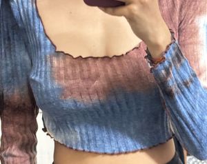 Tie-Dye Ribbed Long Sleeve Top