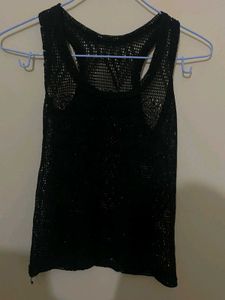 Black Mesh Tank Top