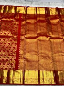 Vibrant Red &amp; Gold Silk Saree
