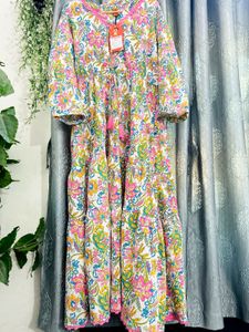 Floral Print Tiered Maxi Dress
