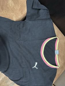 Puma Black T-Shirt with Color Trim