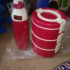 cello tiffin and water bottle set