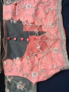 party wear net saree with peticot