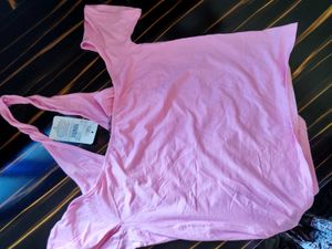 Cute Pink Tank Top with Tie Straps