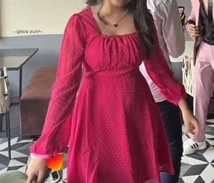 Chic Fuchsia Textured A-Line Dress