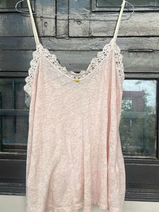 Pink Lace Trim Camisole