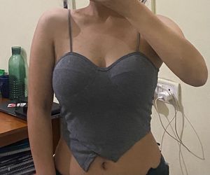 Grey Corset Style Crop Top