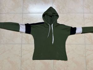 Green Color Block Hoodie